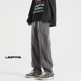 Men Jeans Summer Oversize Straight Loose Wide-Leg Pants